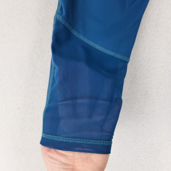 ZYIA Pants Womens 2 Blue Active Leggings Cropped Brilliant Mesh Corsair Athletic - Picture 8 of 11